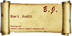 Bari Judit névjegykártya